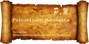 Petrovitsch Marinetta névjegykártya